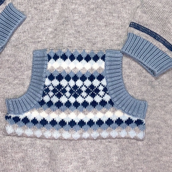 Little Red Caboose Fair Isle Sweater Outfit 6-9 - Picture 6 of 13